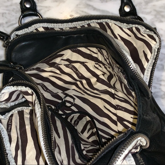 Linea Pelle Dylan Tote Bag Graphite Silver Great! - Picture 5 of 7